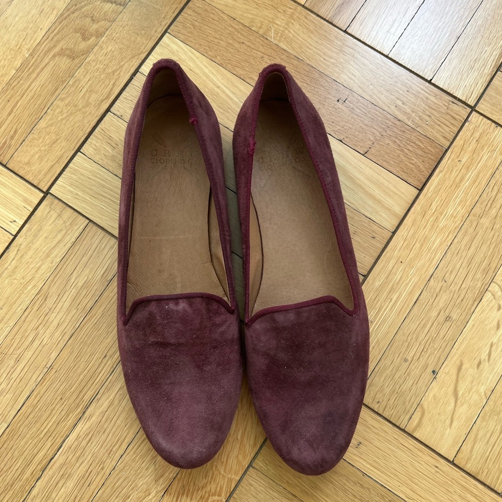 Women's Burgundy Suede Loafers